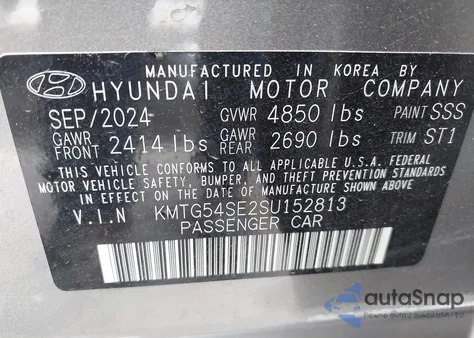 2025 Genesis G70 3.3T Rwd Sport Advanced from USA, damaged, VIN KMTG54SE2SU152813